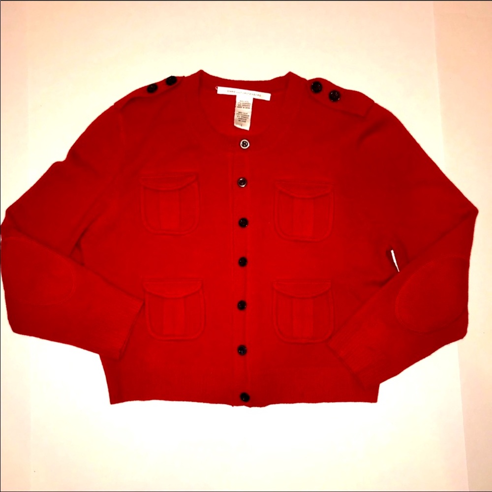Diane Von Furstenberg RED Cashmere Orneta Sweater